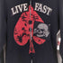 UNITED ROCKERS USA製 LIVE FAST ワッフル サーマル ダブルジップ ジャケット Y2K メンズ import:M