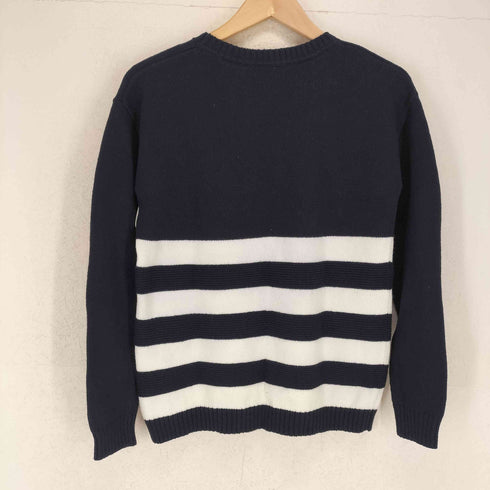 バーバリーブルーレーベル BURBERRY BLUE LABEL メタルロゴ ボーダー コットンニット レディース JPN:38