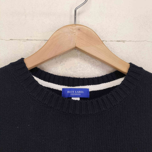 バーバリーブルーレーベル BURBERRY BLUE LABEL メタルロゴ ボーダー コットンニット レディース JPN:38