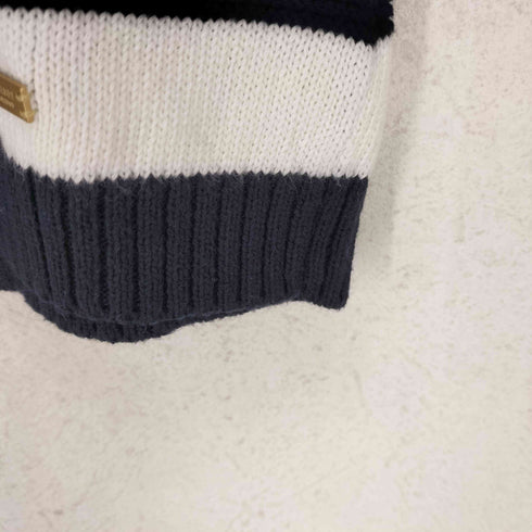 バーバリーブルーレーベル BURBERRY BLUE LABEL メタルロゴ ボーダー コットンニット レディース JPN:38