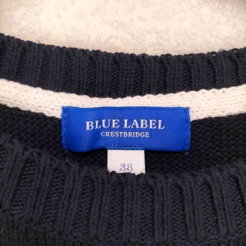 バーバリーブルーレーベル BURBERRY BLUE LABEL メタルロゴ ボーダー コットンニット レディース JPN:38