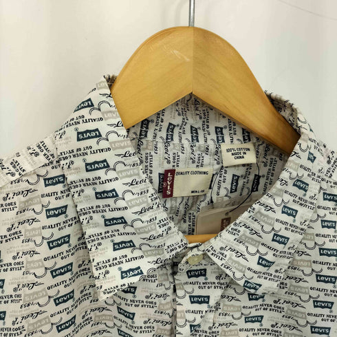 リーバイス Levis 00s 61312-0001 ロゴ総柄 フラップポケット シャツ メンズ 100