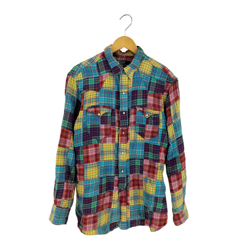 ポロバイラルフローレン Polo by RALPH LAUREN NEW CLASSIC WESTERN チェック パッチワーク ウエスタンシャツ メンズ LL