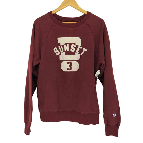 チャンピオン Champion フロッキープリント ラグランスウェット メンズ JPN:XL