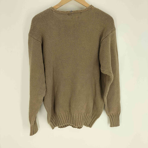 ポロバイラルフローレン Polo by RALPH LAUREN 90S ポニー無し リブ編み クルーネック コットンニット メンズ import:L