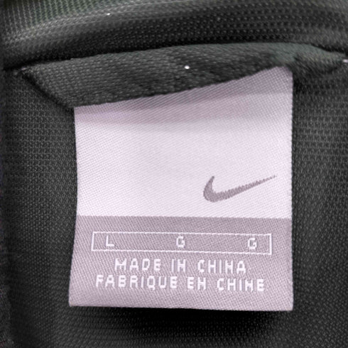 ナイキ NIKE 00S 銀タグ スウッシュ刺繍 配色切替 パイピング ジップアップ ナイロンジャケット メンズ import:L