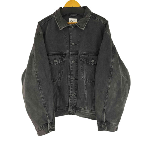 ザラ ZARA ブラックデニムジャケット メンズ US XL