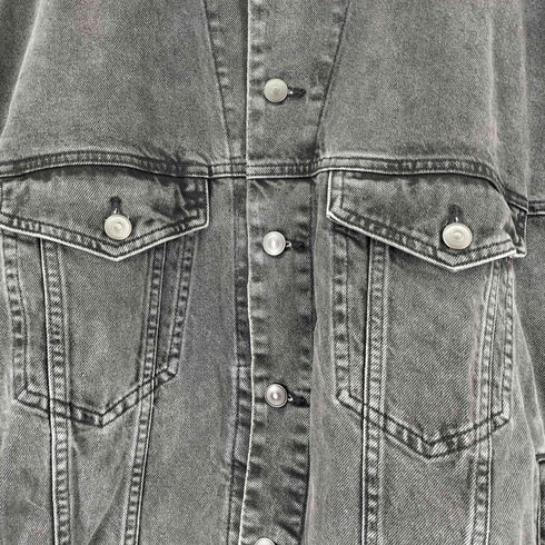 ザラ ZARA ブラックデニムジャケット メンズ US XL