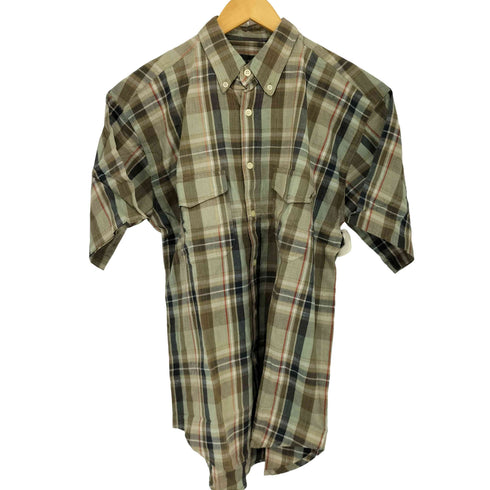 バナナリパブリック BANANA REPUBLIC OLD インド綿 チェック BDシャツ 両胸フラップ メンズ import:S