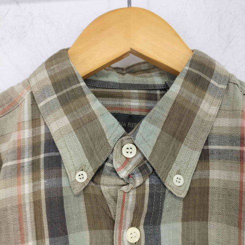 バナナリパブリック BANANA REPUBLIC OLD インド綿 チェック BDシャツ 両胸フラップ メンズ import:S