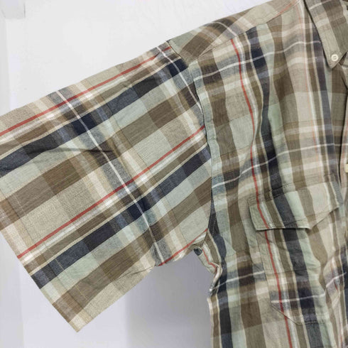バナナリパブリック BANANA REPUBLIC OLD インド綿 チェック BDシャツ 両胸フラップ メンズ import:S