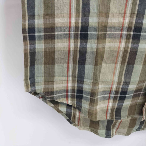 バナナリパブリック BANANA REPUBLIC OLD インド綿 チェック BDシャツ 両胸フラップ メンズ import:S
