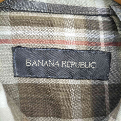 バナナリパブリック BANANA REPUBLIC OLD インド綿 チェック BDシャツ 両胸フラップ メンズ import:S