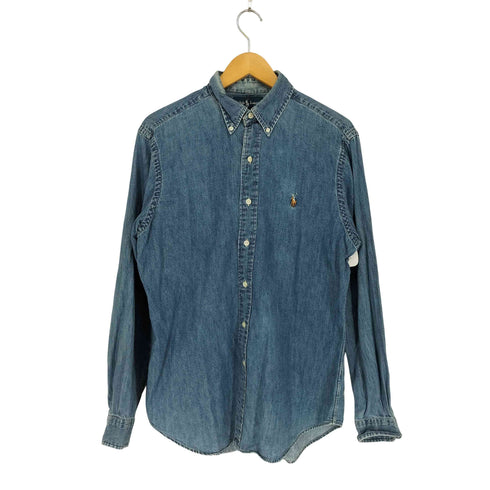 ポロバイラルフローレン Polo by RALPH LAUREN CLASSIC FIT ポニー刺繍 ボタンダウン デニムシャツ メンズ import:M