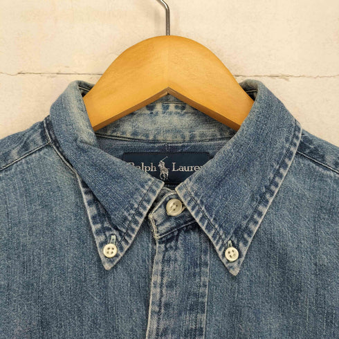 ポロバイラルフローレン Polo by RALPH LAUREN CLASSIC FIT ポニー刺繍 ボタンダウン デニムシャツ メンズ import:M