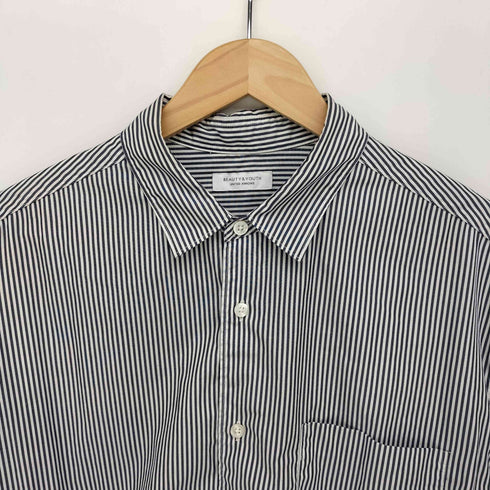 ビューティーアンドユースユナイテッドアローズ BEAUTY & YOUTH UNITED ARROWS ブルーストライプ ワイドフォルム シャツ メンズ JPN:M