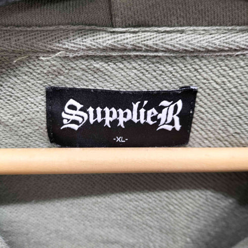 サプライヤー SUPPLIER Fleur Leather Patch Zip Hoodie メンズ JPN:XL