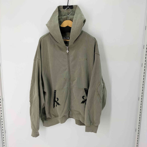 サプライヤー SUPPLIER Fleur Leather Patch Zip Hoodie メンズ JPN:XL