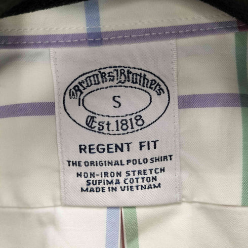 ブルックスブラザーズ BROOKS BROTHERS REGENT FIT シンプルチェック マルチカラー L/S BD シャツ メンズ import:S