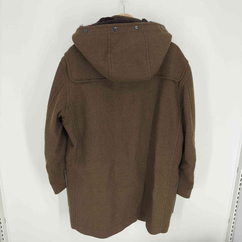 アクアスキュータム AQUASCUTUM 裏地 クラブチェック ラビットファー ヘリンボーン フーデッド ウール ハーフコート レディース EUR:40