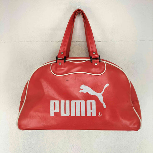 プーマ PUMA ロゴプリントレザーボストンバッグ レディース