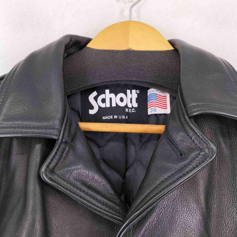 ショット Schott USA製 クルミボタンレザーカーコート メンズ US:36