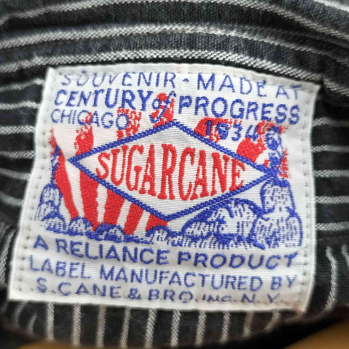 シュガーケーン SUGAR CANE 1934 WORLDS FAIR SOUVENIR INDIGO STRIPE WORK SHIRT メンズ JPN:S