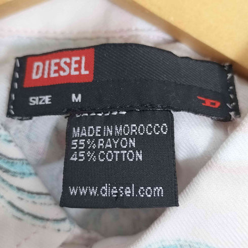 ディーゼル DIESEL メタルボタン 総柄レーヨンシャツ レディース import:M