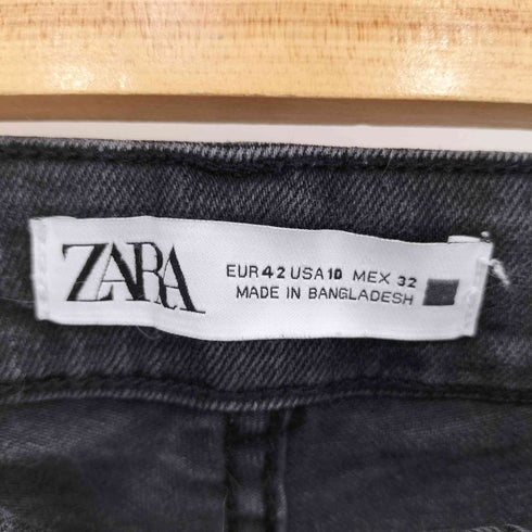 ザラ ZARA ブラックデニム フレアパンツ レディース 42