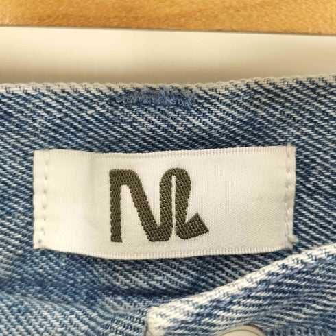 m to r BIJOU STRAIGHT DENIM ラインストーン カットオフ ワイド デニム パンツ レディース JPN:36