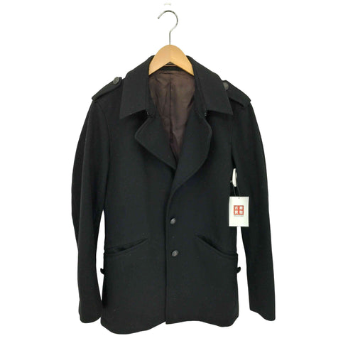ポールスミス Paul Smith カシミヤ混 ウール メルトン シングルPコート メンズ import:L