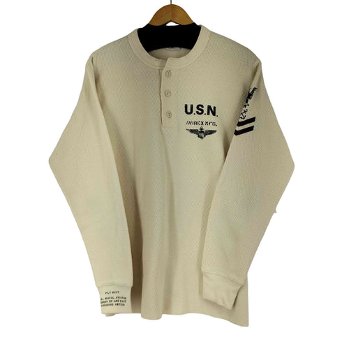 アヴィレックス AVIREX サーマル L/S ヘンリーネックTシャツ メンズ JPN:L