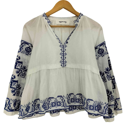 サラマリカ Sara Mallika Cotton Layerd Embroidery Top レディース