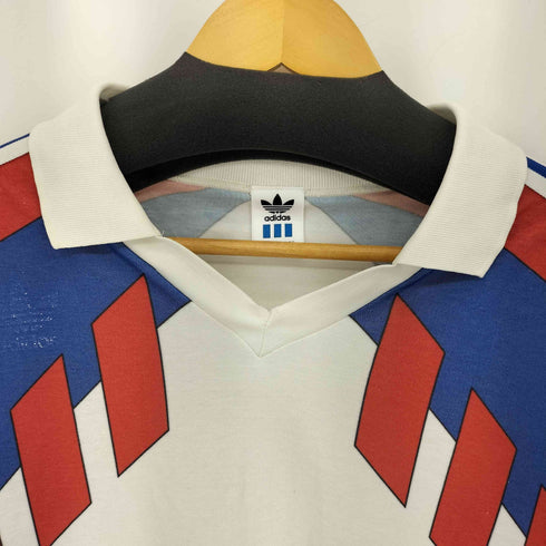 アディダス adidas 90S デサント社製 ユニフォーム アウェイ ゲームシャツ メンズ import:L
