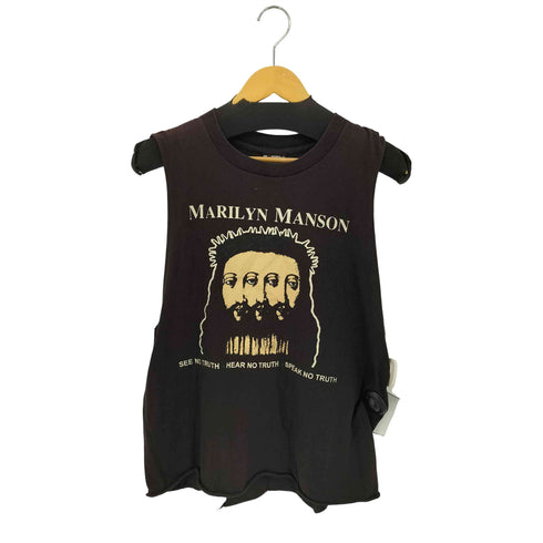 ジャイアント giant 90s USA製 MARILYN MANSON プリントノースリーブTシャツ メンズ import:XL