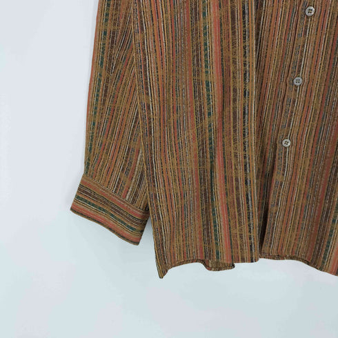 ミッソーニ MISSONI イタリア製 マルチストライプ コットン レギュラーカラーシャツ メンズ EUR:50
