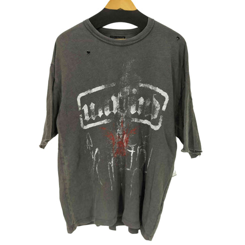 ザラ ZARA ウォッシュ加工プリントニットTシャツ メンズ import:L