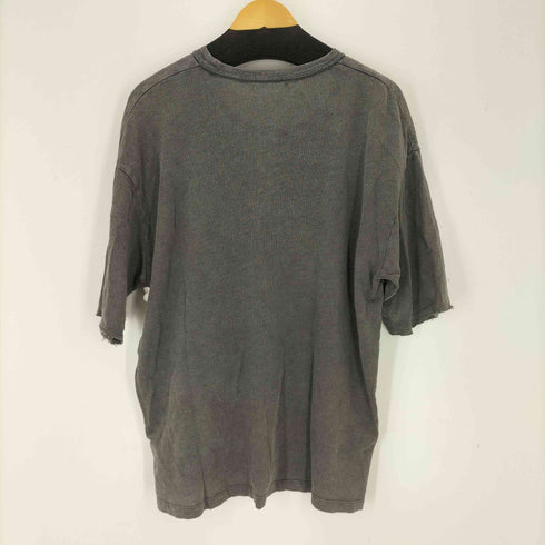 ザラ ZARA ウォッシュ加工プリントニットTシャツ メンズ import:L