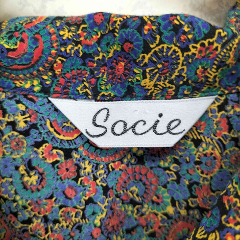 SOCIE 開襟総柄シャツ レディース