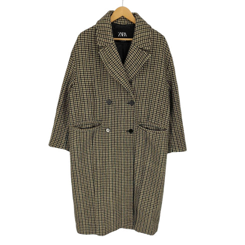 ザラ ZARA ガンクラブチェックチェスターコート メンズ M