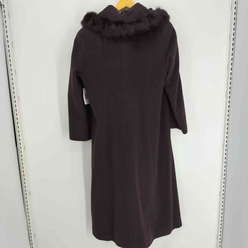 00S TOKYO SILK WING アンゴラ ウール ブルーフォックス ファー ロング コート レディース バスト 79-87 身長154-162
