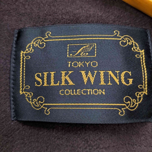 00S TOKYO SILK WING アンゴラ ウール ブルーフォックス ファー ロング コート レディース バスト 79-87 身長154-162