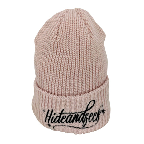 ハイドアンドシーク HIDE AND SEEK Cursive Logo Knit CAP メンズ