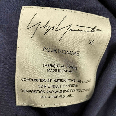ヨウジヤマモトプールオム Yohji Yamamoto POUR HOMME 25SS INDIGO DYEING COTTON LINEN BOX POCKET JACKET メンズ JPN:2