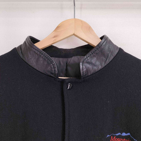 CANADA SPORTSWEAR 90S カナダ製 ワンポイント刺繍 レザー切替 ウールスタジャン メンズ