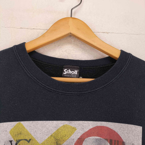 ショット Schott 両面プリントクルーネックスウェット メンズ M