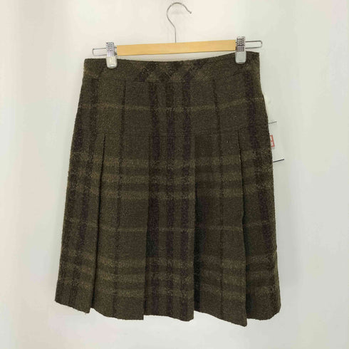 バーバリーロンドン BURBERRY LONDON ウール チェック プリーツスカート レディース JPN:42