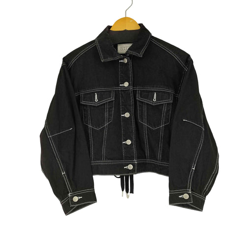 ローリーズファーム LOWRYS FARM バックレースアップ ブラックデニムジャケット レディース