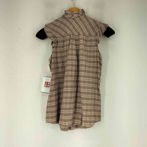 バーバリーブルーレーベル BURBERRY BLUE LABEL ノースリーブ フリル チェック ブラウス レディース 38