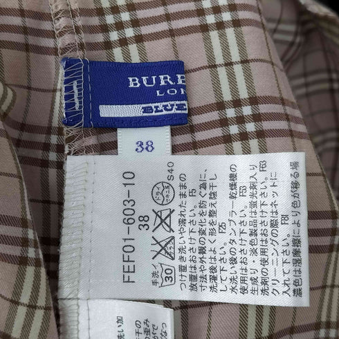 バーバリーブルーレーベル BURBERRY BLUE LABEL ノースリーブ フリル チェック ブラウス レディース 38